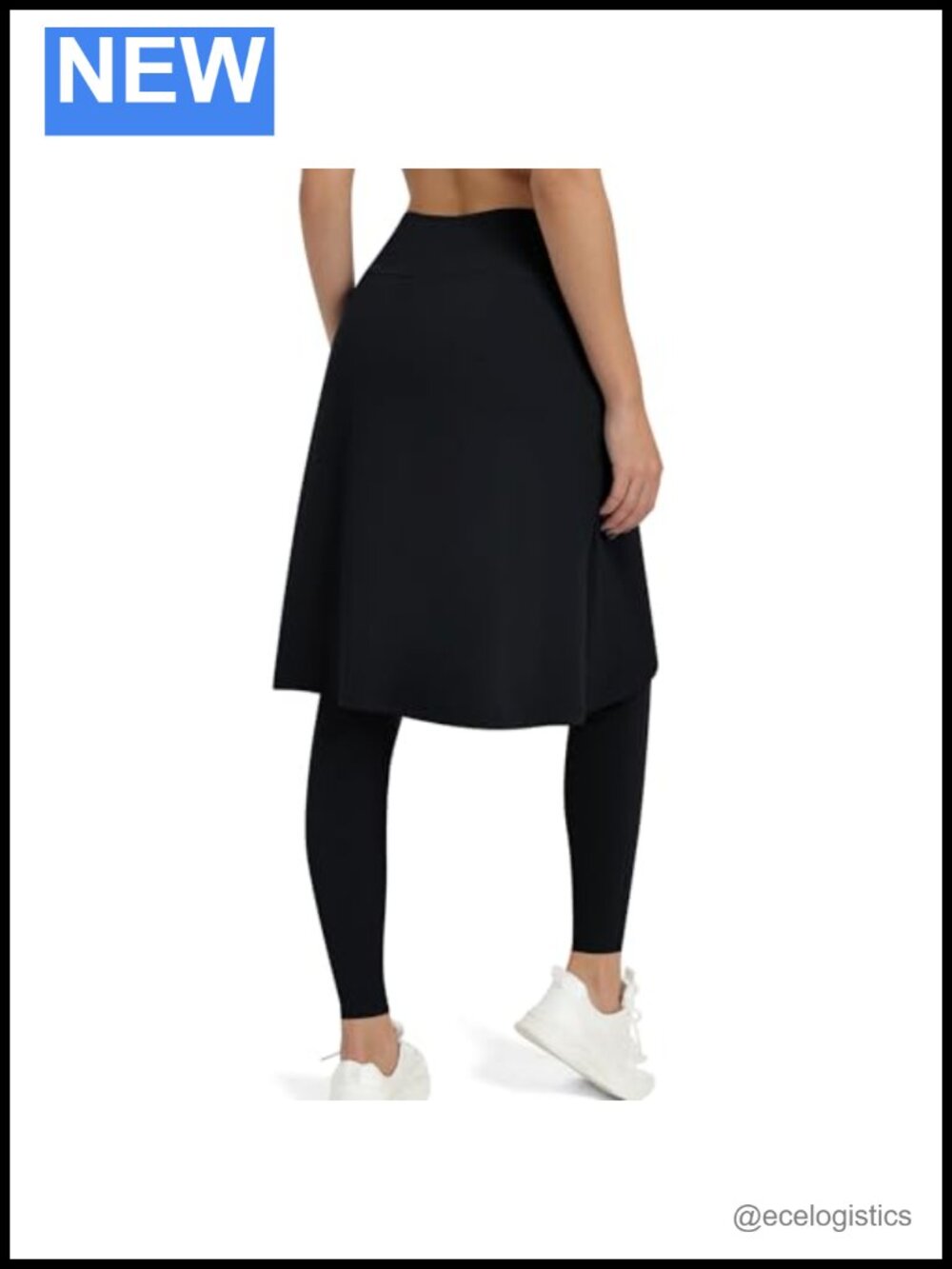 Women's Athletic Skort with Leggings Knee Length High Waist Skirted Leggings